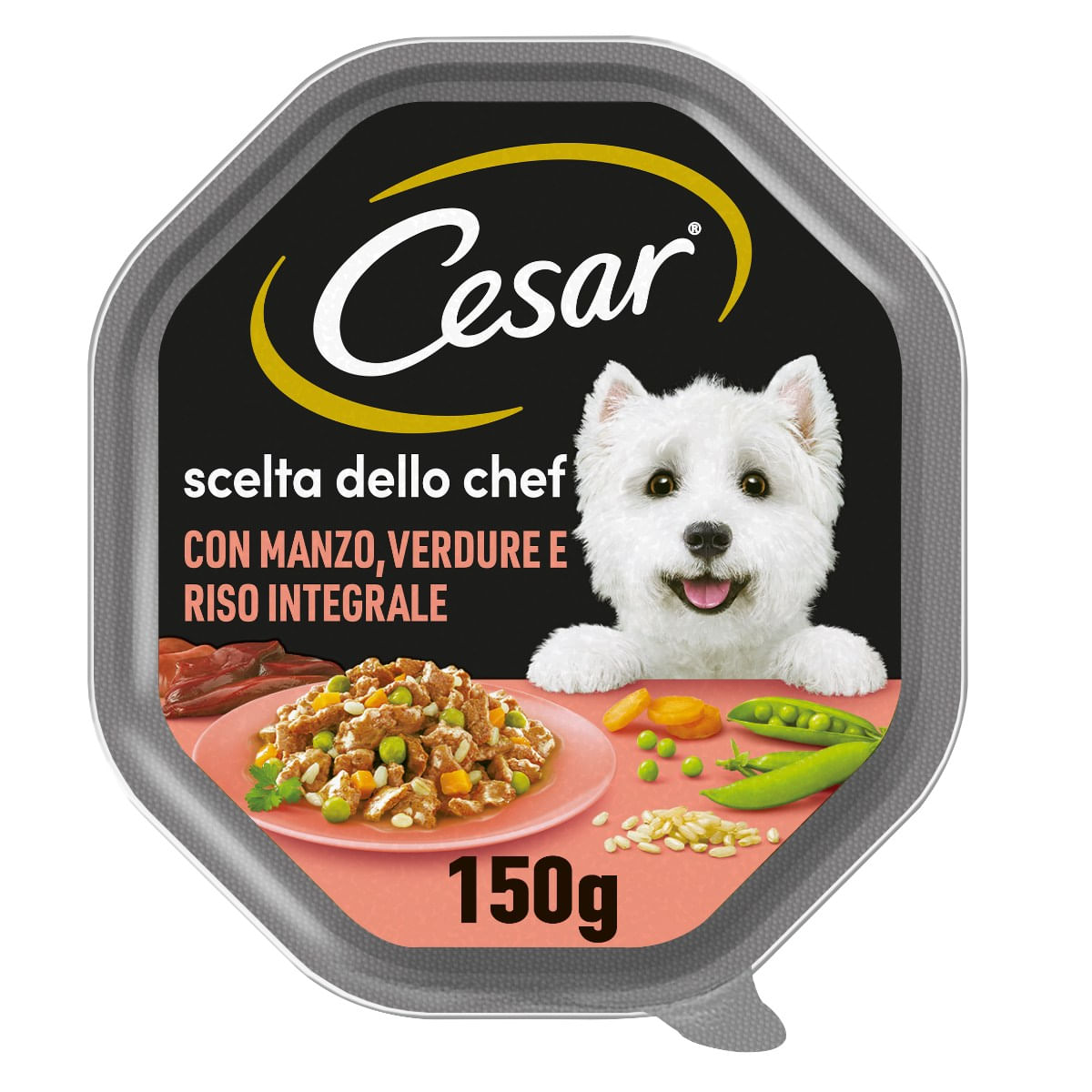 Cesar Dog Scelta dello Chef Vaschetta Multipack 14x150G MANZO CON VERDURE E RISO