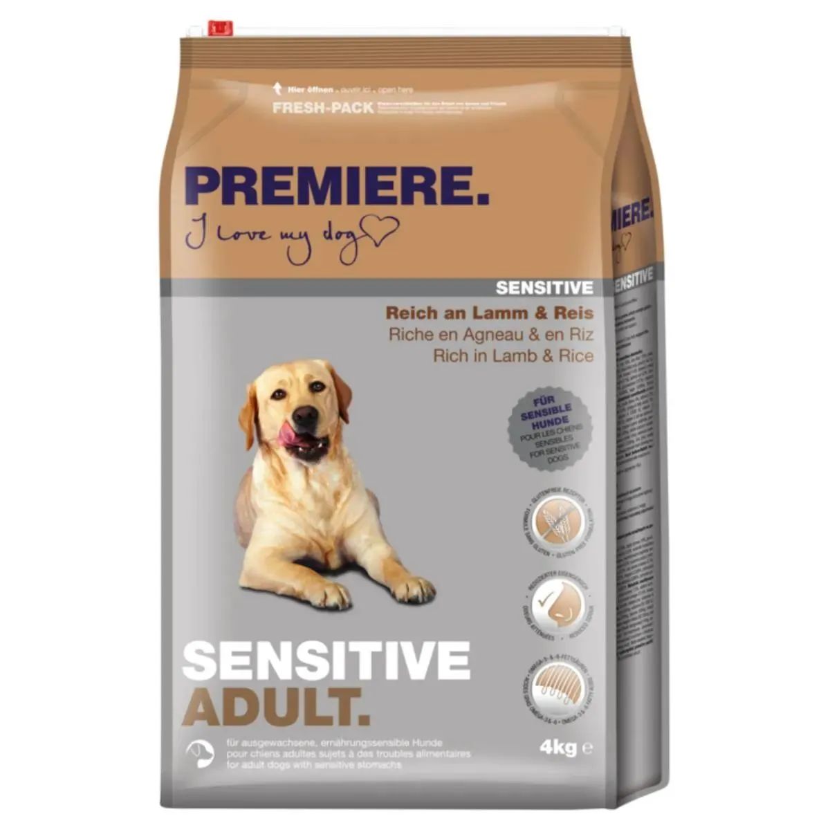 Premiere Sensitive Adult Cane Agnello e Riso 4KG