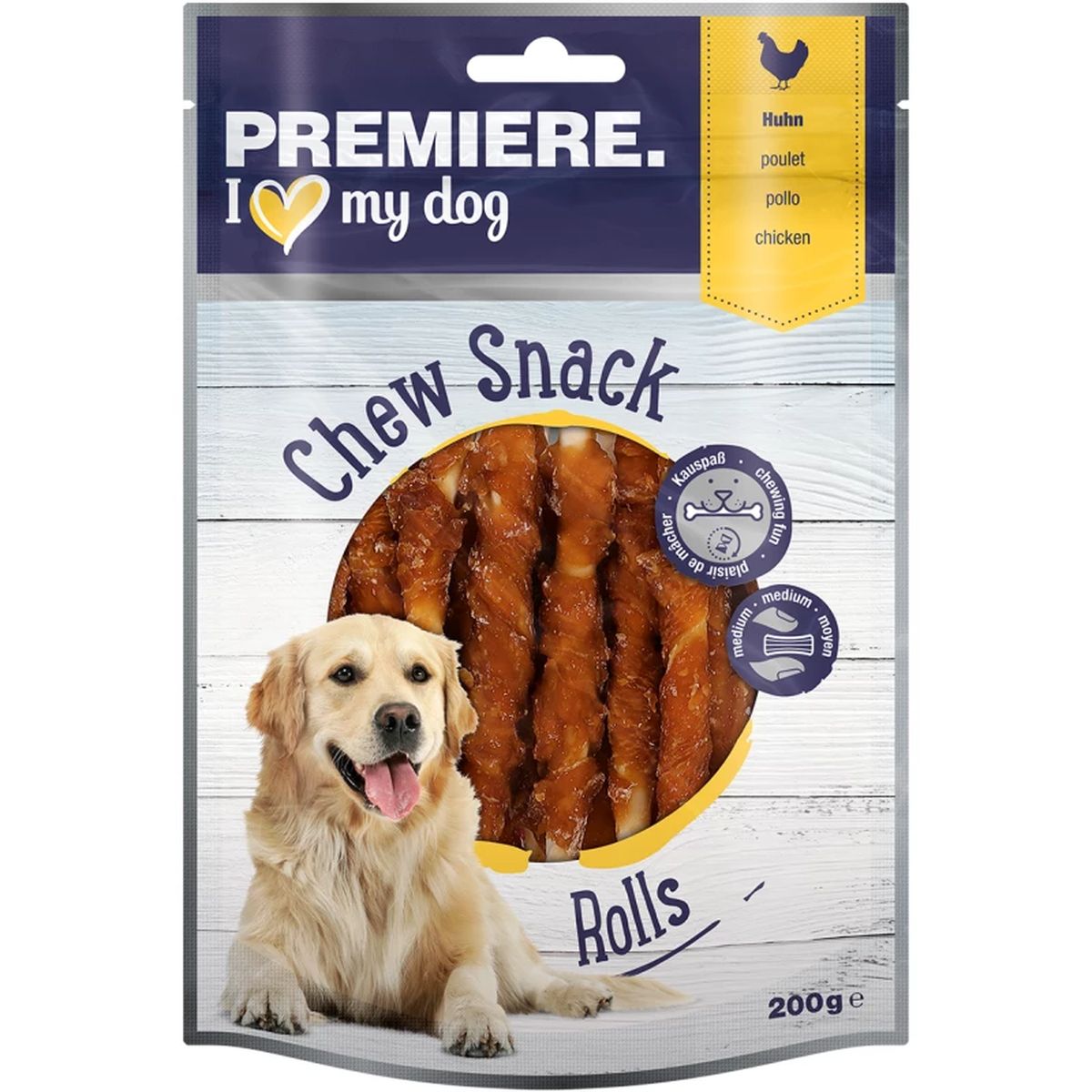 Premiere Dog Chew Snack Rolls 200G POLLO
