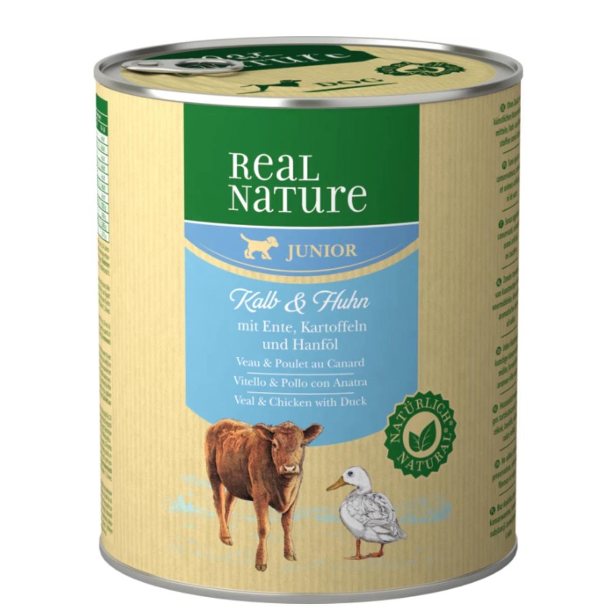 Real Nature Puppy Lattina 800G VITELLO E POLLO