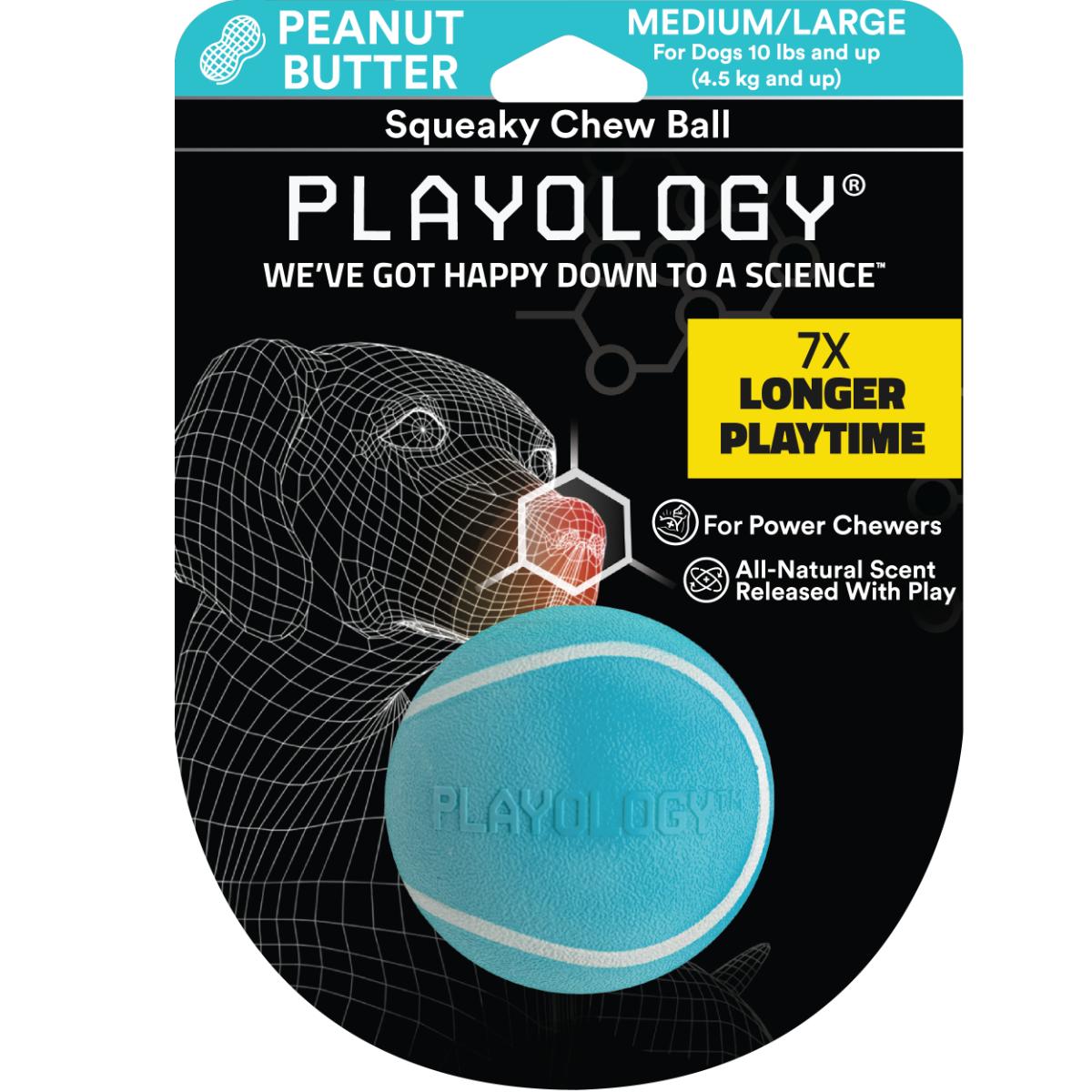 Playology Cane Gioco Palla Squeak BURRO D'ARACHIDI
