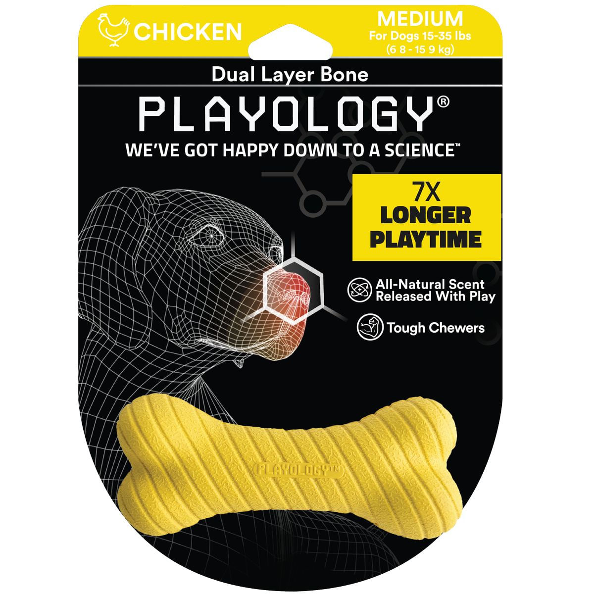 Playology Cane Gioco Osso Aroma Pollo M