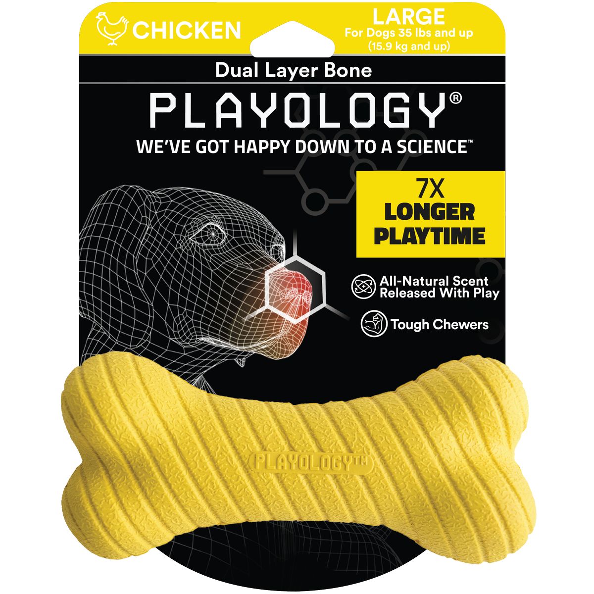 Playology Cane Gioco Osso Aroma Pollo L