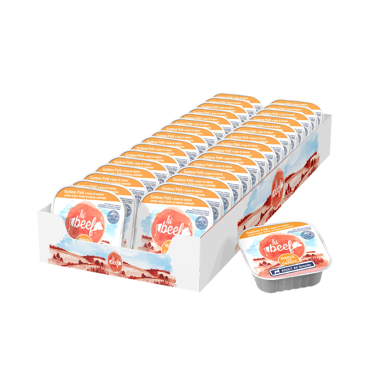 Hi Beef Dog Vaschetta Multipack 32x100G MANZO CON CAROTE