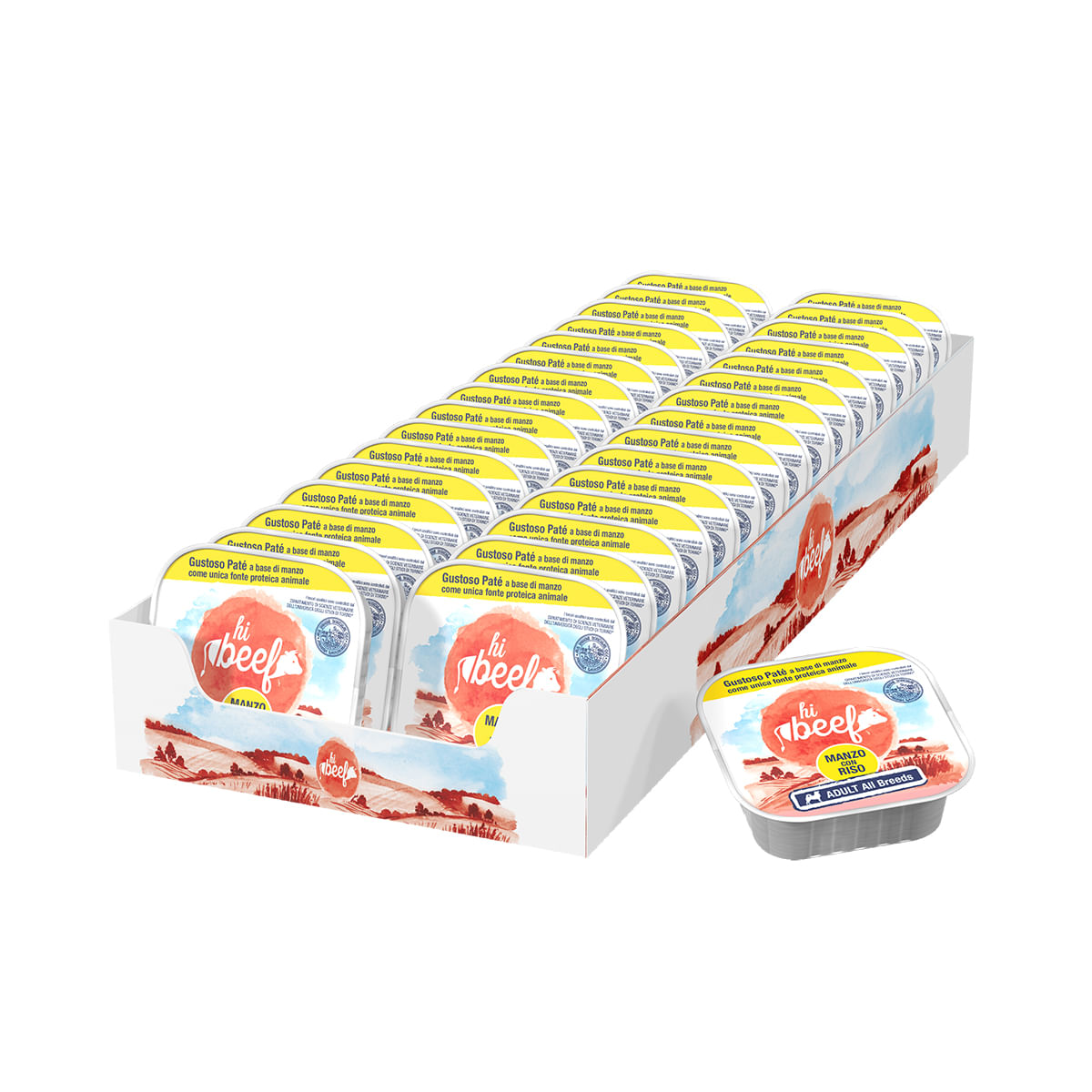Hi Beef Dog Vaschetta Multipack 32x100G MANZO CON RISO