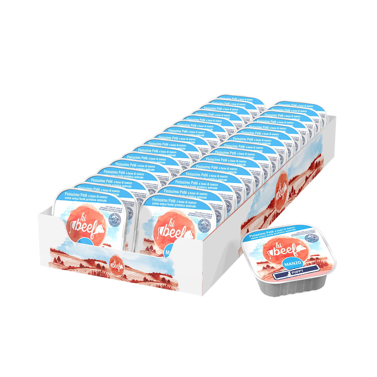 Hi Beef Puppy Vaschetta Multipack 32x100G MANZO