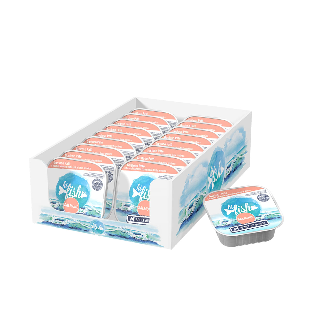 Hi Fish Dog Vaschetta Multipack 18x300G SALMONE