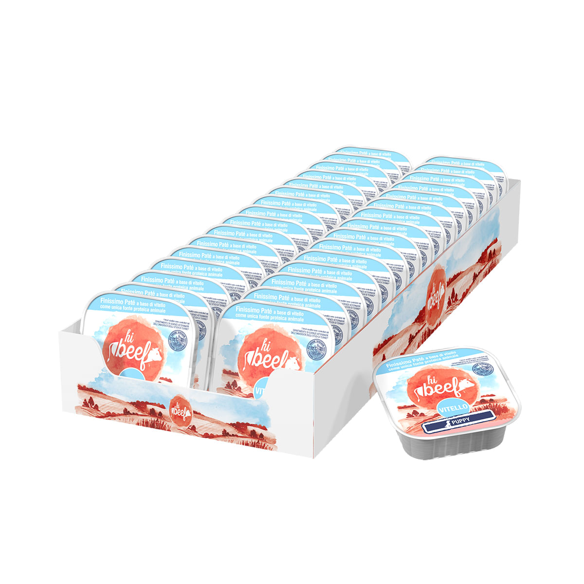 Hi Beef Puppy Vaschetta Multipack 32x100G VITELLO