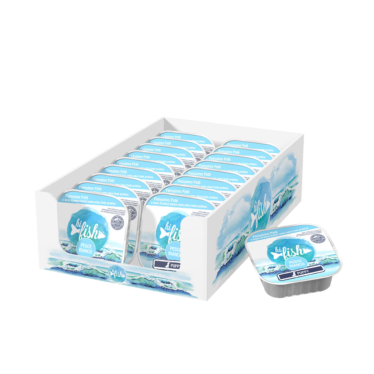 Hi Fish Puppy Vaschetta Multipack 18x300G PESCE BIANCO
