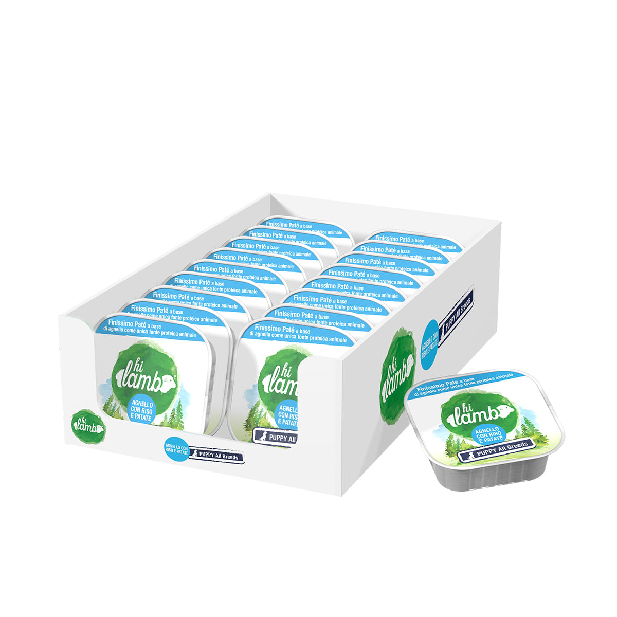 Hi Lamb Puppy Vaschetta Multipack 18x300G AGNELLO CON RISO E PATATE