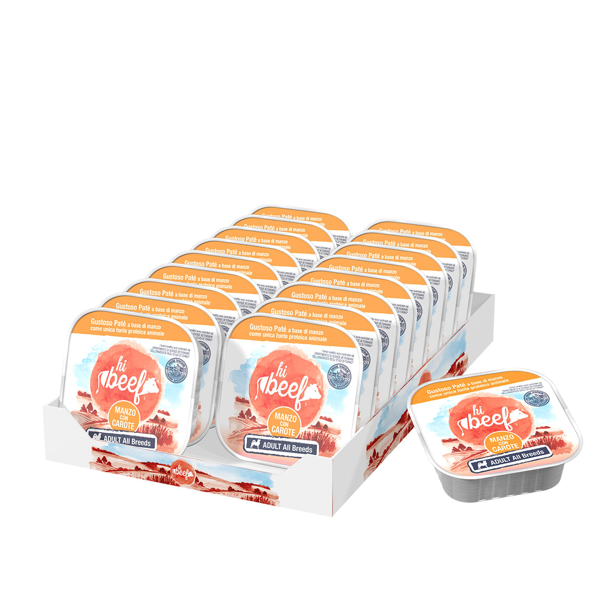 Hi Beef Dog Vaschetta Multipack 18x300G MANZO CON CAROTE