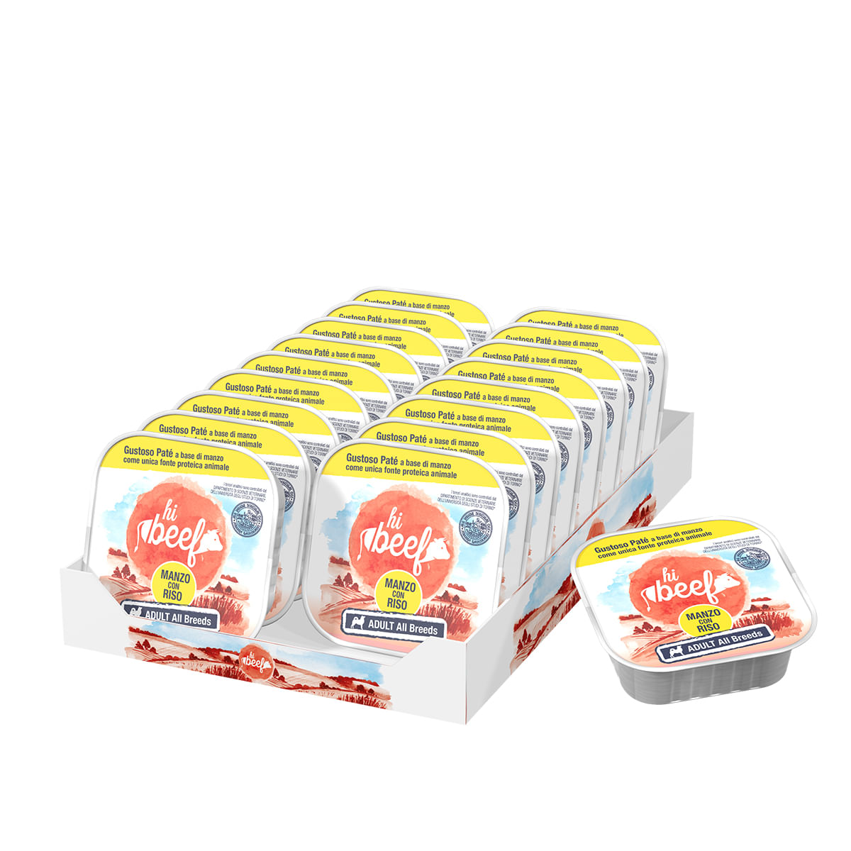 Hi Beef Dog Vaschetta Multipack 18x300G MANZO CON RISO