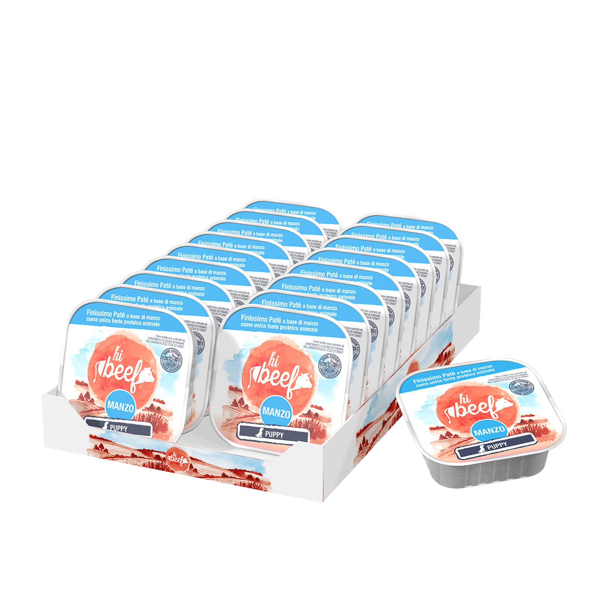 Hi Beef Puppy Vaschetta Multipack 18x300G MANZO