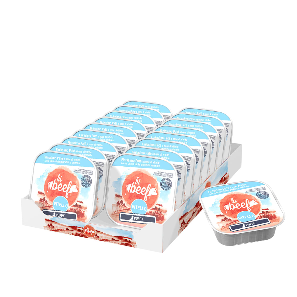 Hi Beef Puppy Vaschetta Multipack 18x300G VITELLO