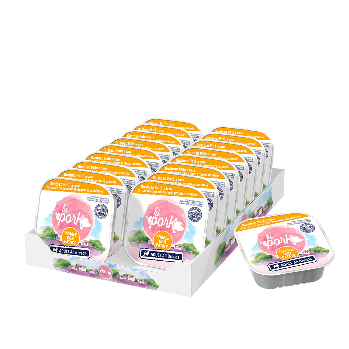 Hi Pork Dog Vaschetta Multipack 18x300G MAIALE CON PATATE