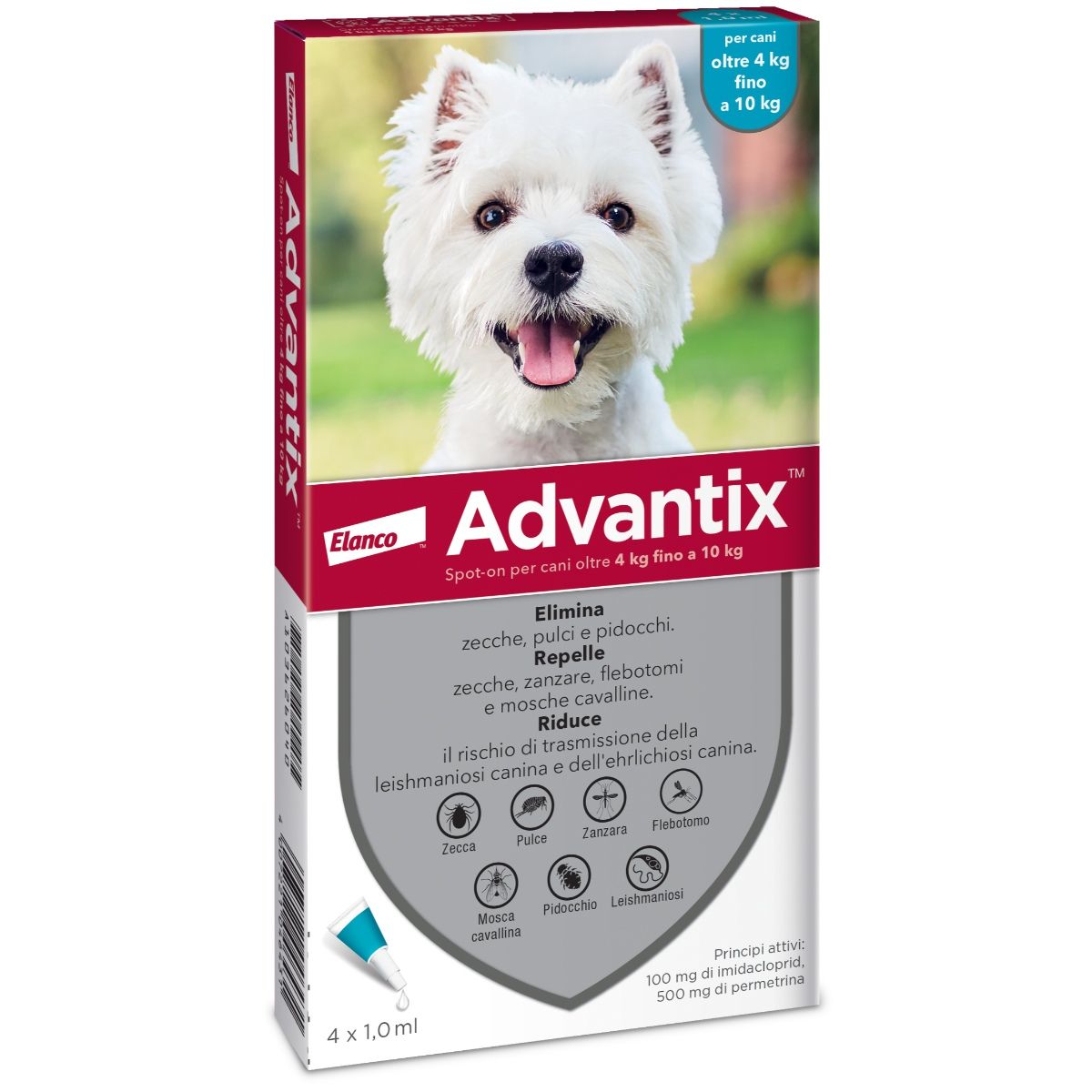 Advantix Spot On Cane 4-10Kg 4 PIPETTE