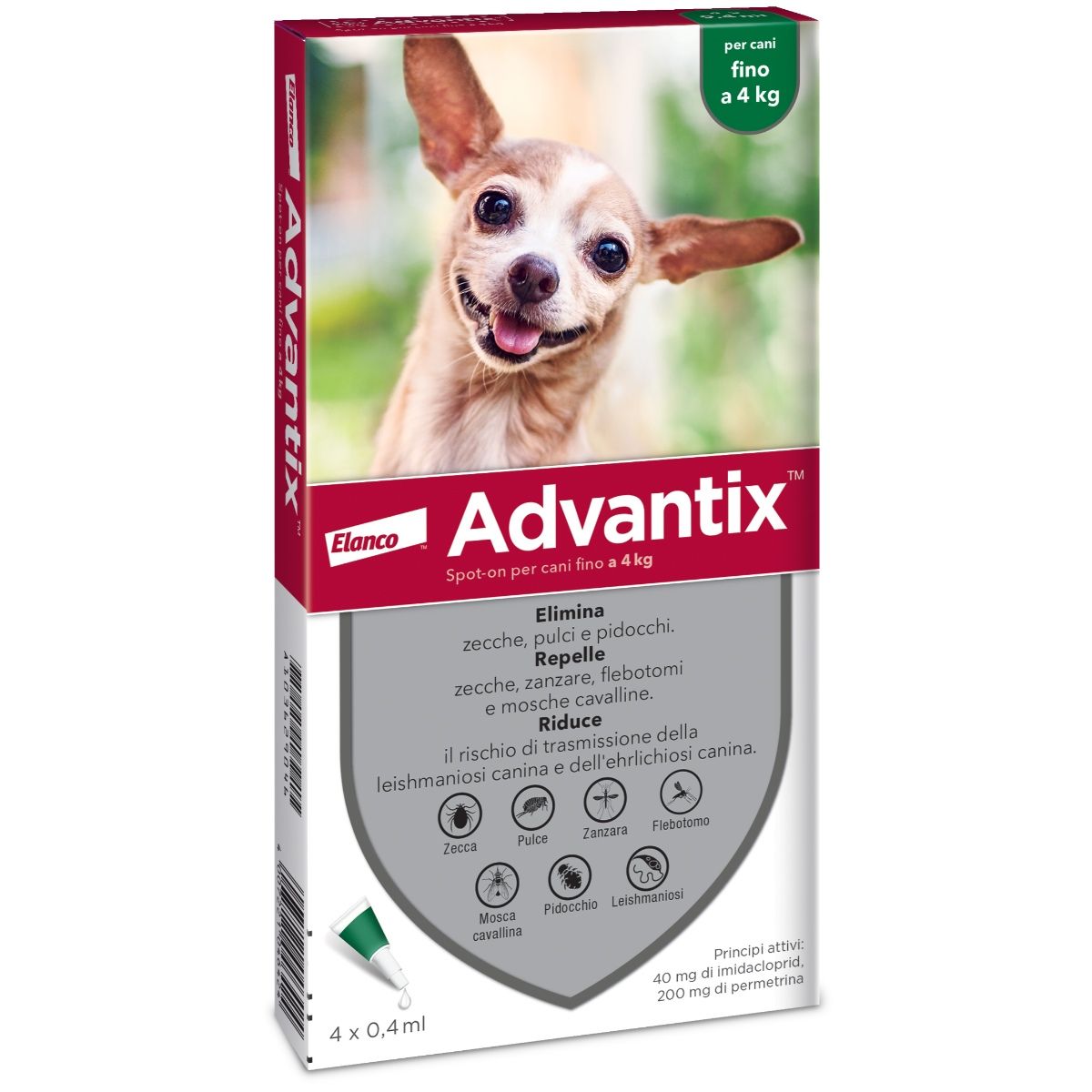 Advantix Spot On Cane Fino a 4Kg 4 PIPETTE