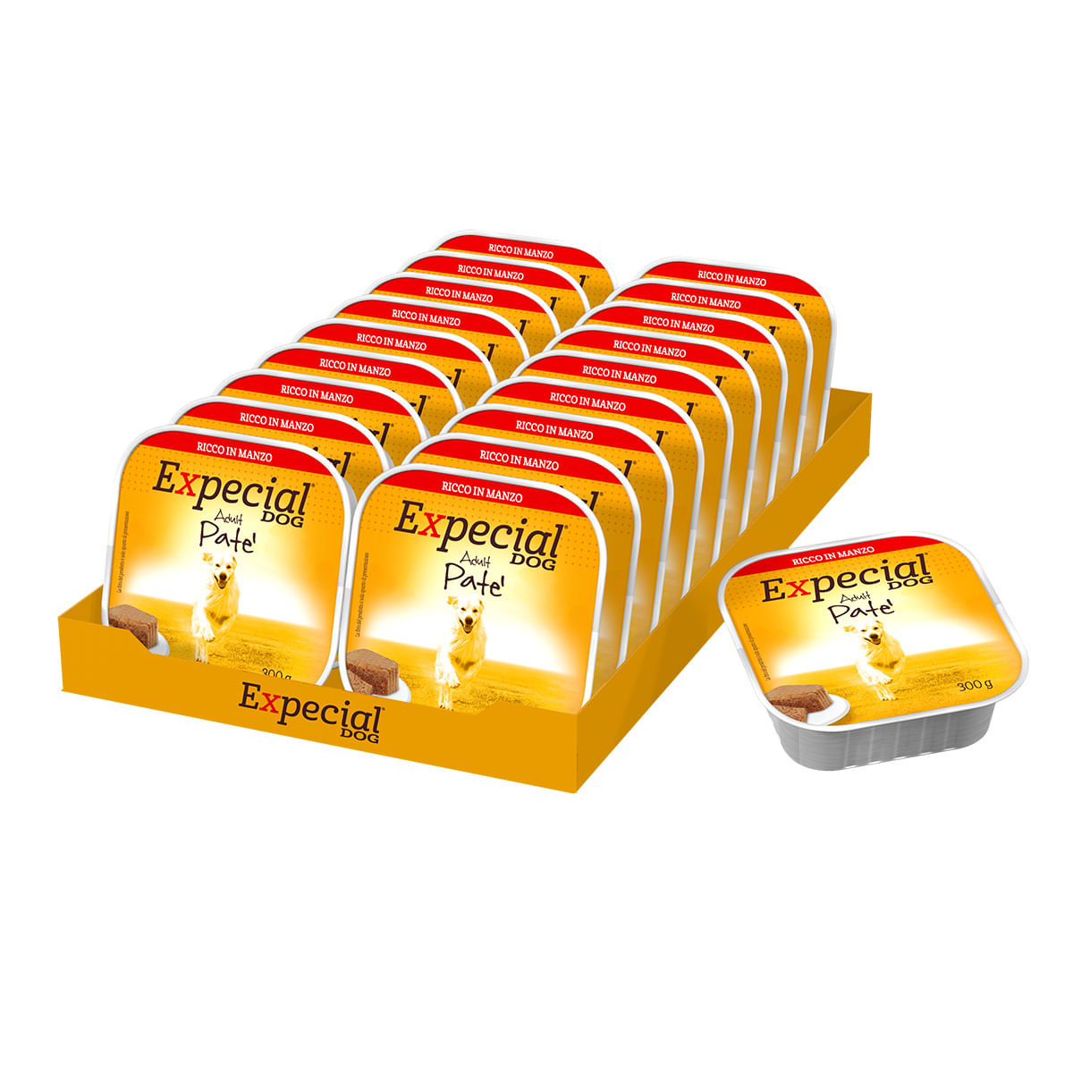 Expecial Dog Vaschetta Multipack 9x300G MANZO
