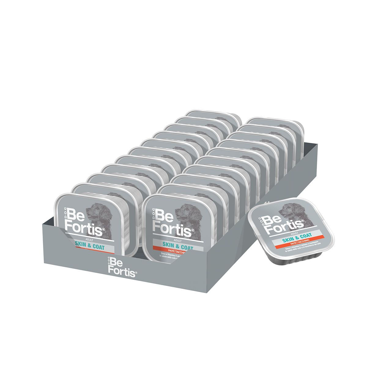 BeFortis Dog Skin and Coat Vaschetta Multipack 22x150G TACCHINO