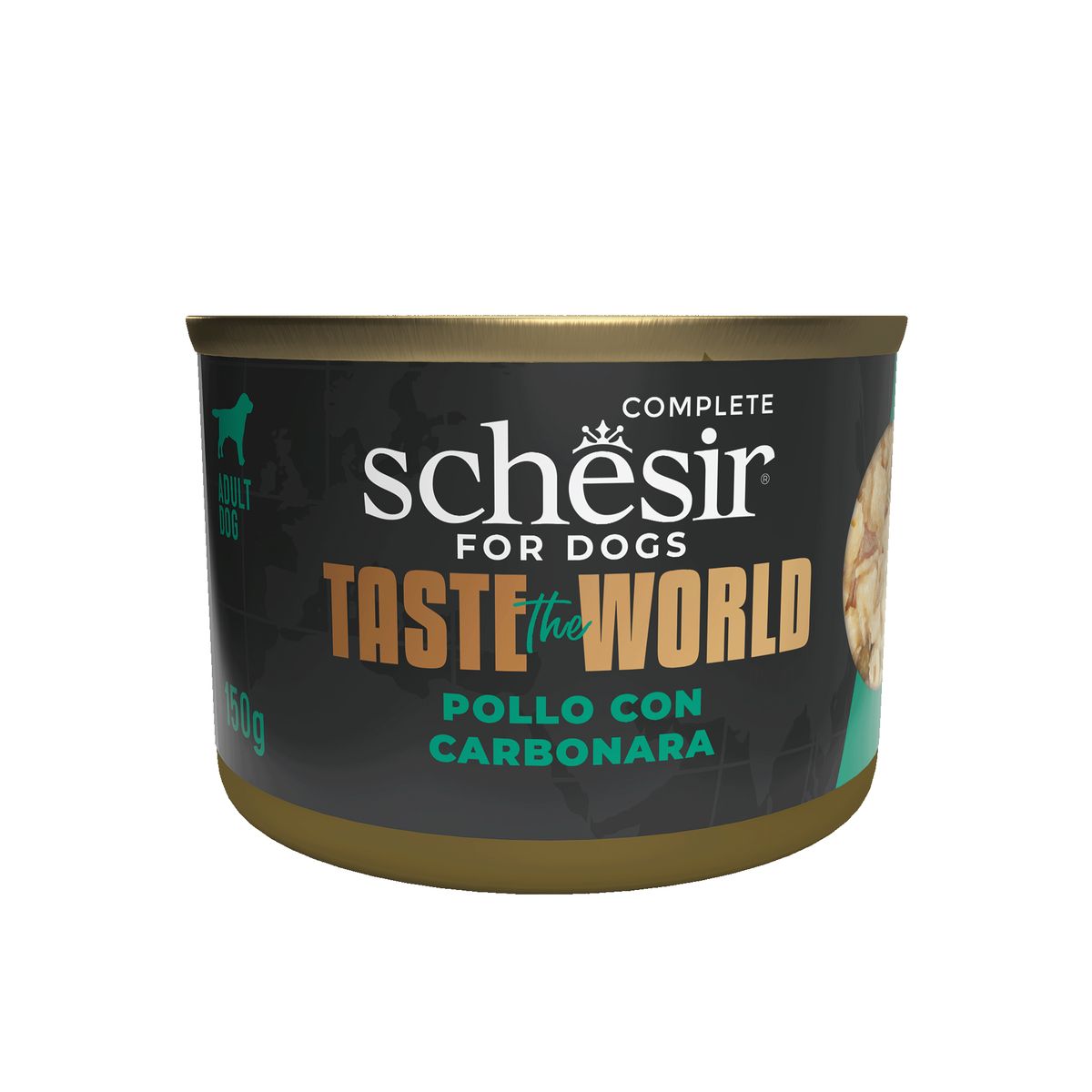Schesir Taste The World Dog Lattina Multipack 8x150G POLLO CON CARBONARA