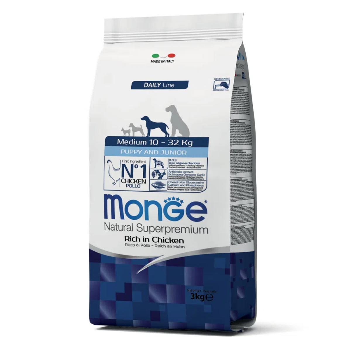 Monge Natural Superpremium Puppy&Junior Medium con Pollo 3KG