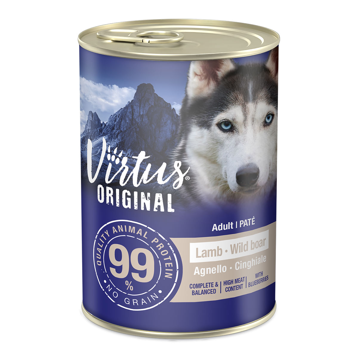 Virtus Country Paté Dog Lattina 400G AGNELLO E CINGHIALE