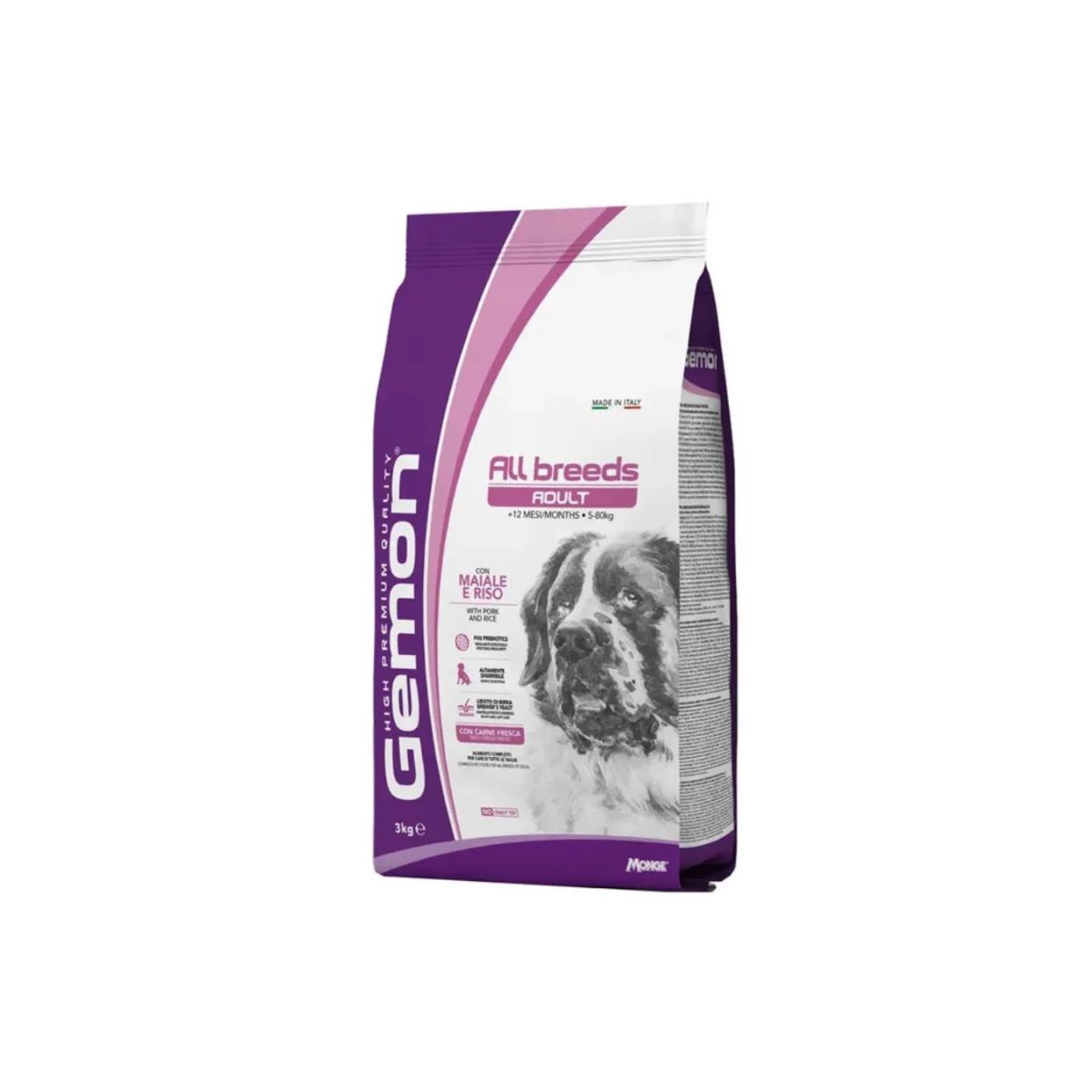 Gemon Dog Adult All Breeds Maiale e Riso 3KG