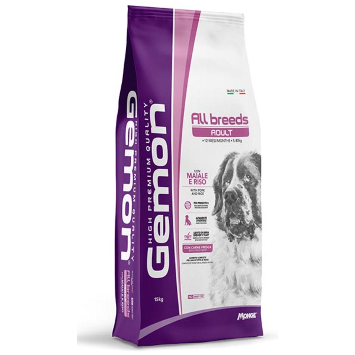 Gemon Dog Adult All Breeds Maiale e Riso 15KG