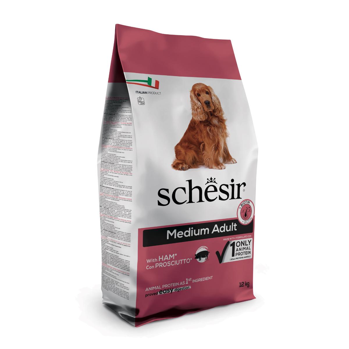 Schesir Medium Adult Maintenance con prosciutto 12KG