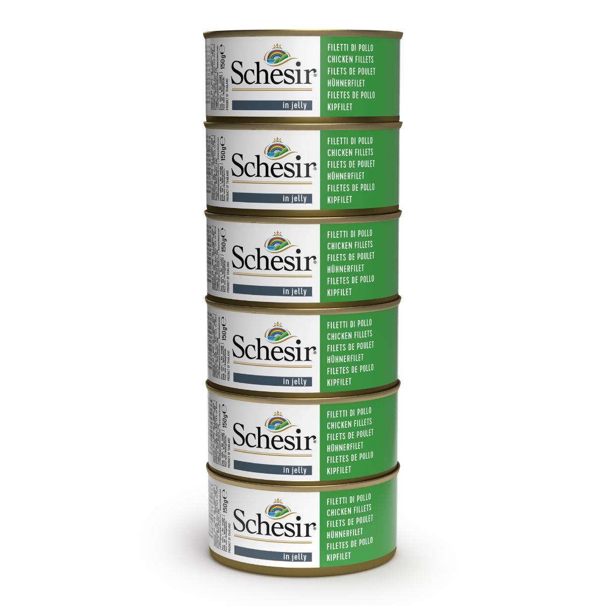 Schesir Dog Lattina Multipack 6x150G FILETTI DI POLLO