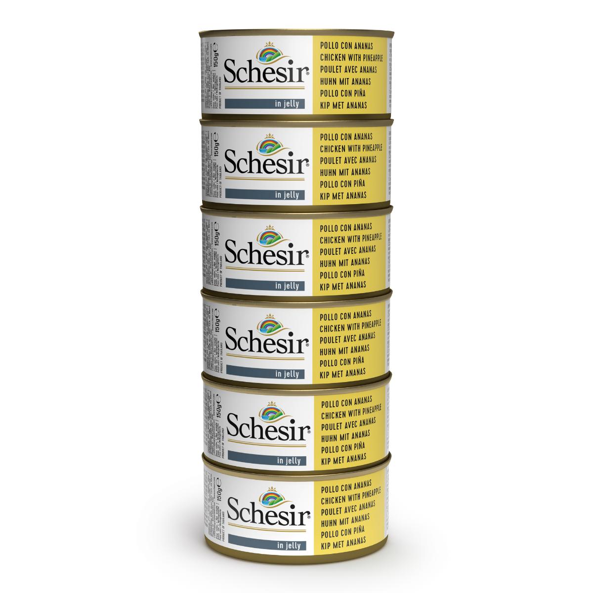 Schesir Dog Lattina Multipack 6x150G POLLO CON ANANAS