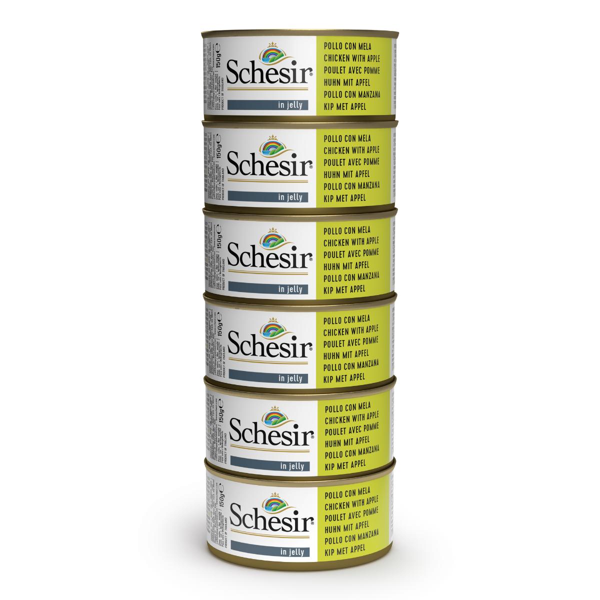 Schesir Dog Lattina Multipack 6x150G POLLO CON  MELA