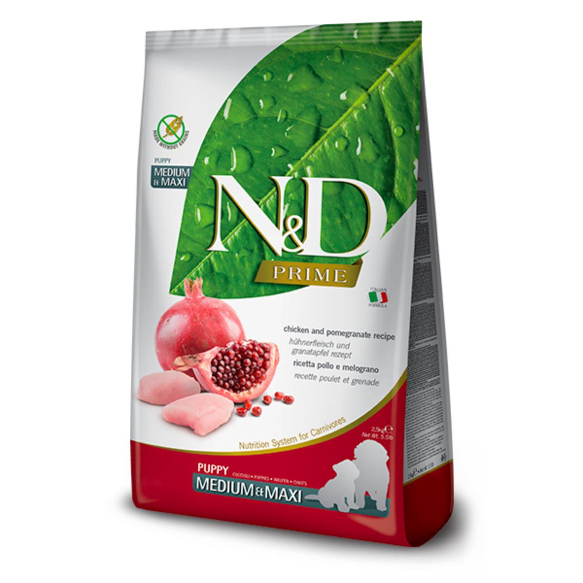 N&D Prime Puppy Medium Maxi Pollo e Melograno