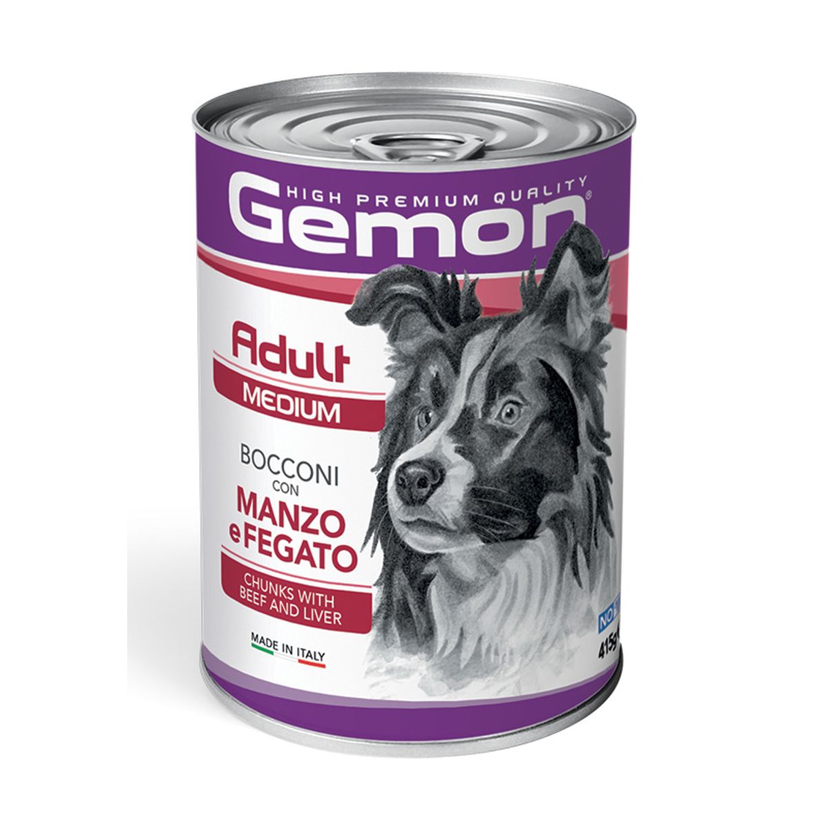 Gemon Dog Adult Medium Lattina 415G MANZO E FEGATO