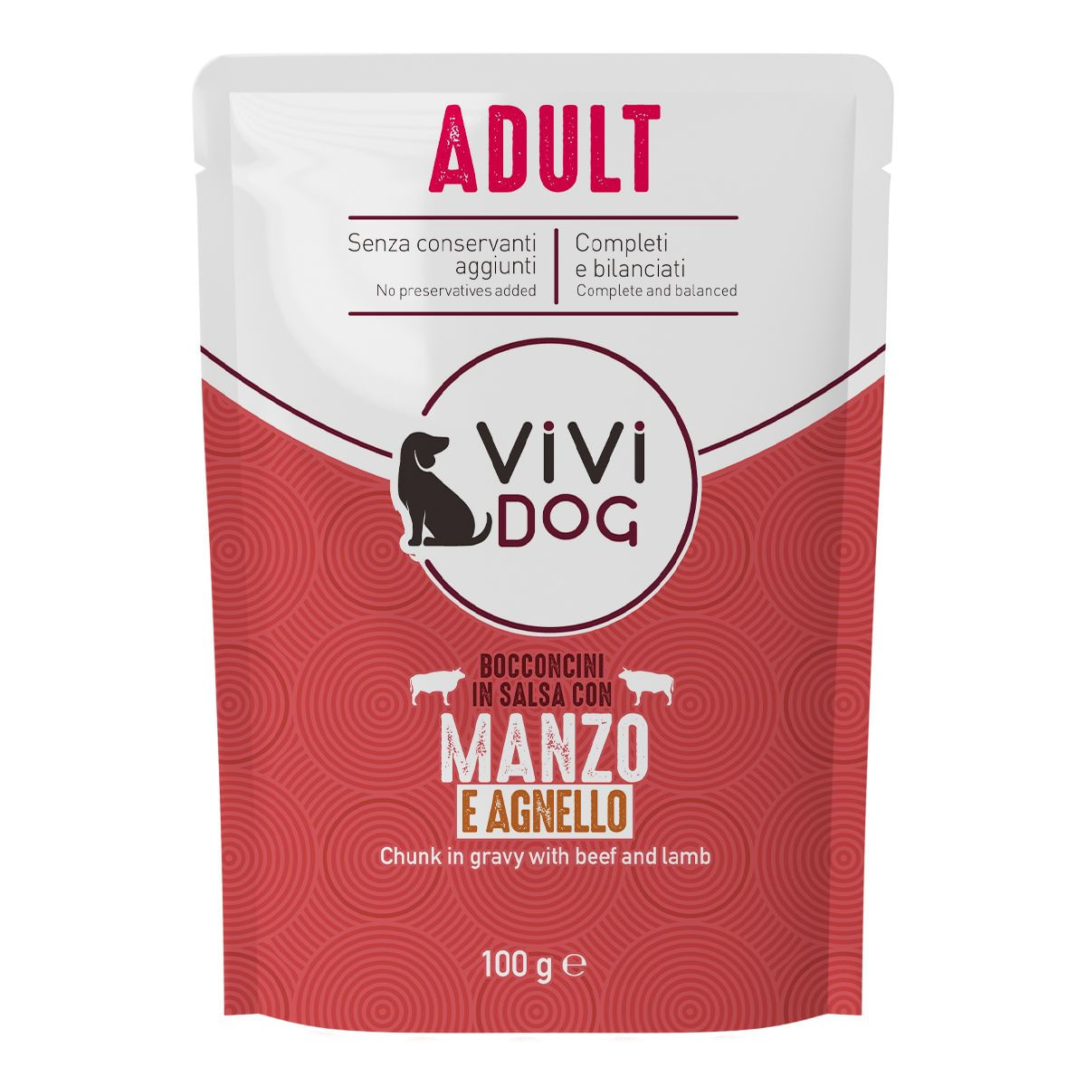 Vivi Dog Adult Busta in Salsa Multipack 24x100G MANZO E AGNELLO