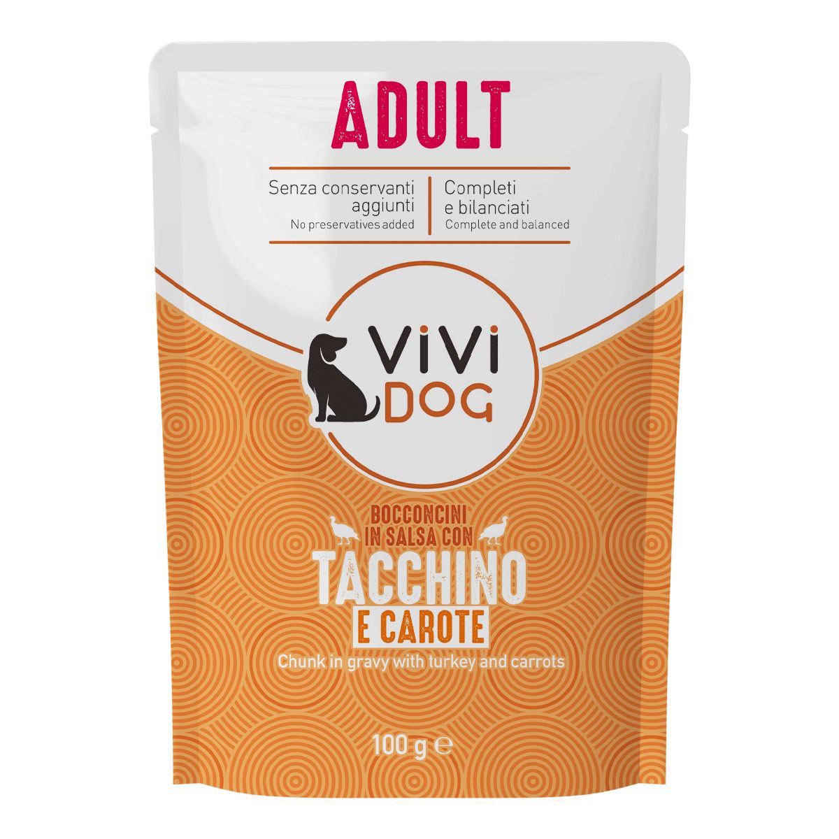 Vivi Dog Adult Busta in Salsa Multipack 24x100G TACCHINO E CAROTE