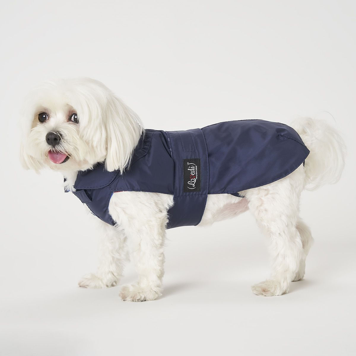 Lovedì Cappotto Impermeabile per Cani Imbottito Blu TG.80