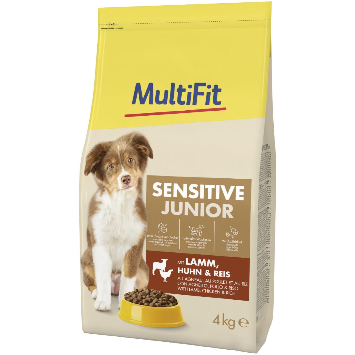 MultiFit Dog Sensitive Junior con Agnello 4KG