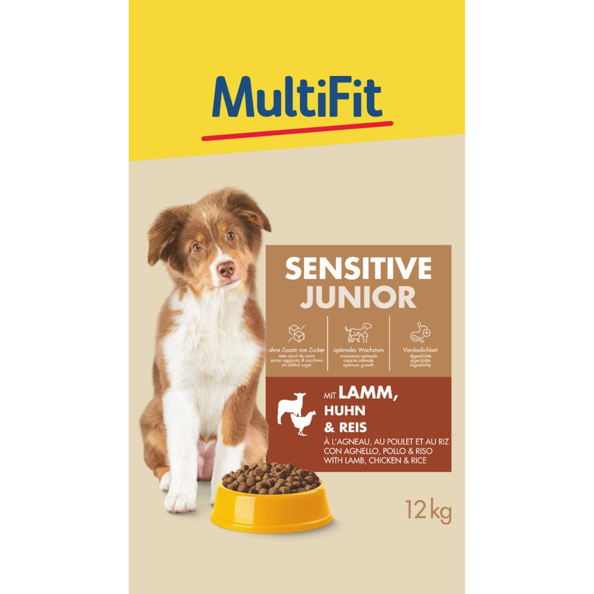 MultiFit Dog Sensitive Junior con Agnello 12KG