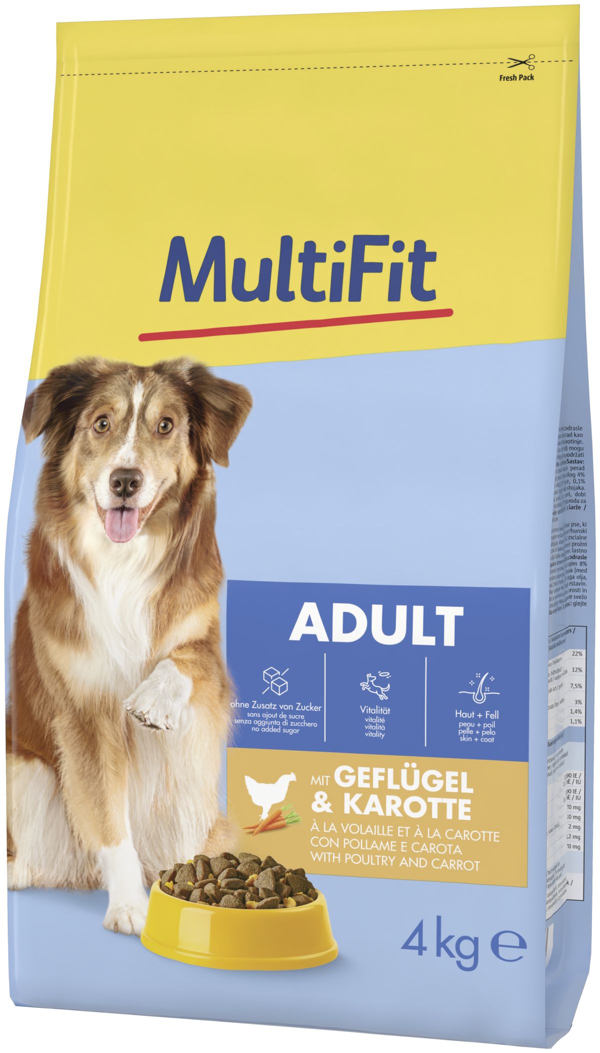 MultiFit Dog Adult con Pollame e Carote 4KG