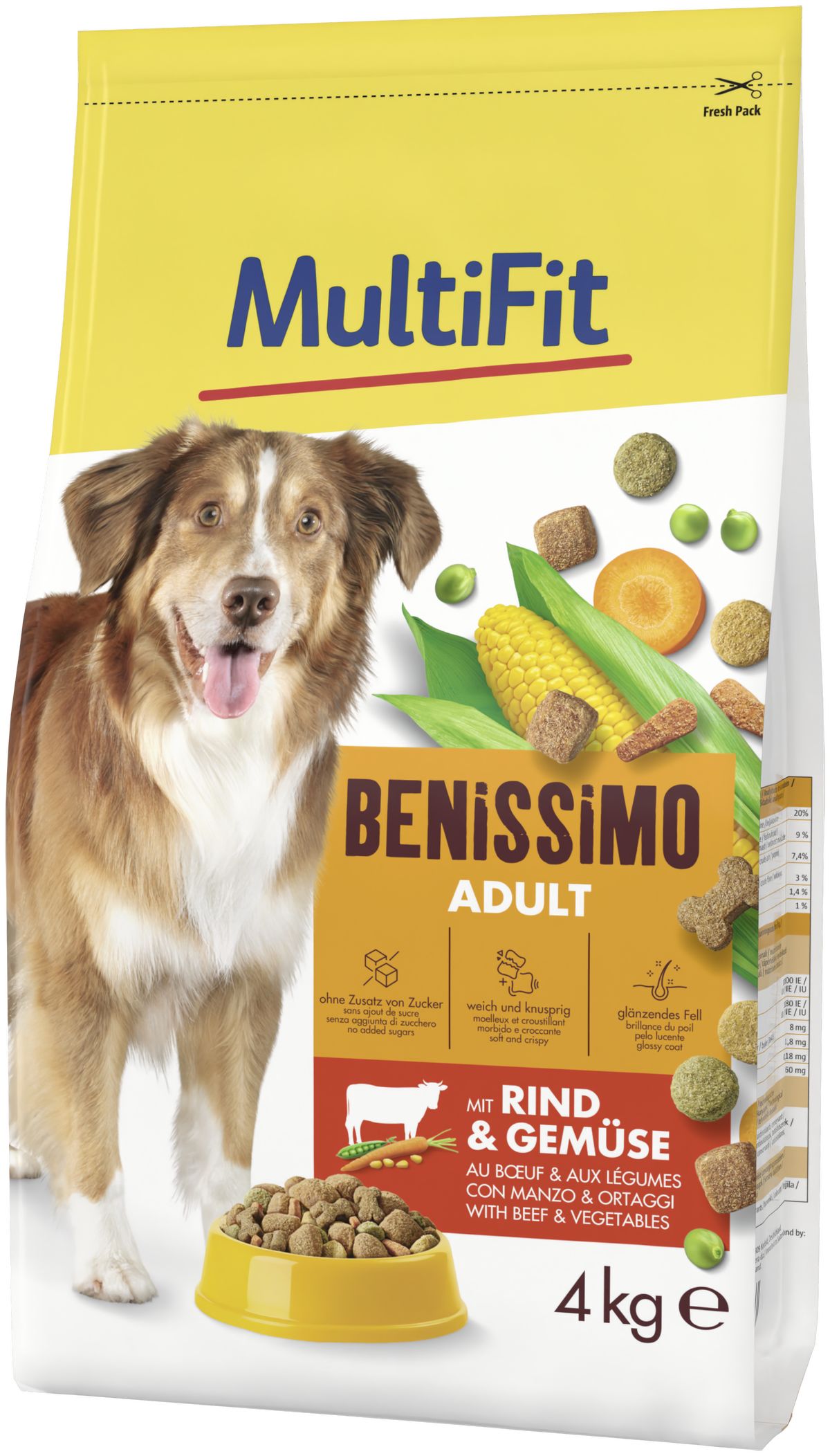 MultiFit Benissimo Dog Adult Manzo e Verdure 4KG