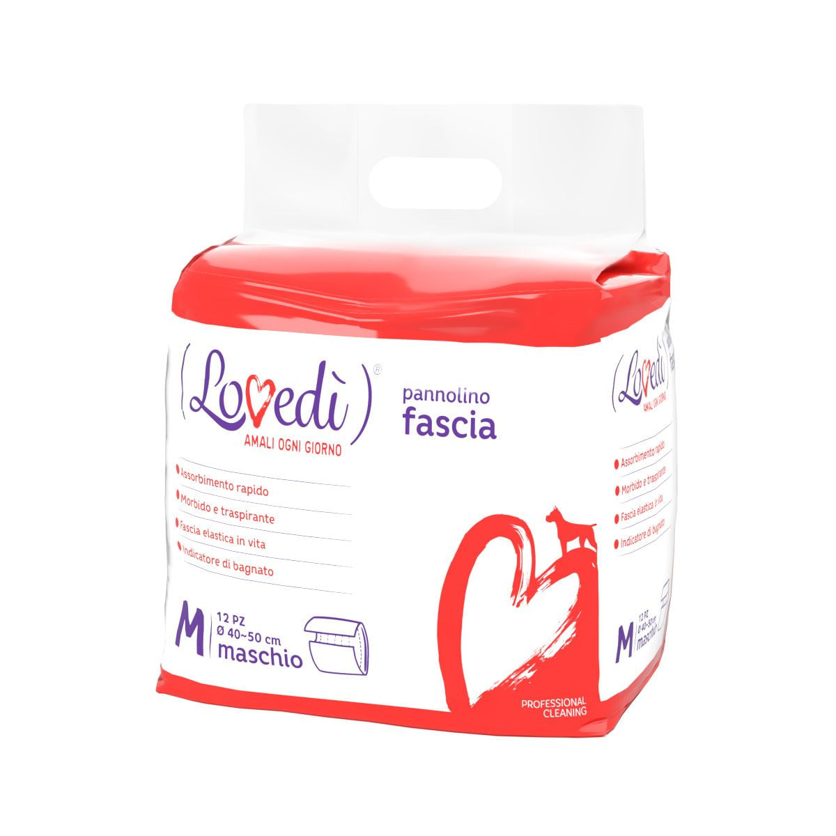 Lovedì Pannolino per Cani Maschi a Fascia M