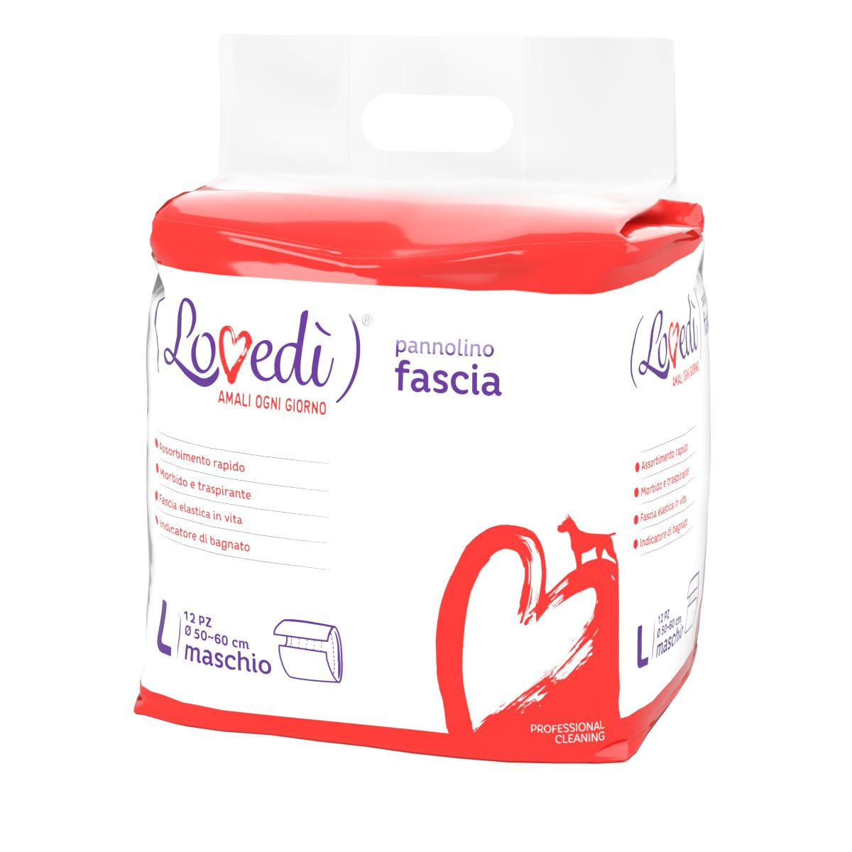 Lovedì Pannolino per Cani Maschi a Fascia L