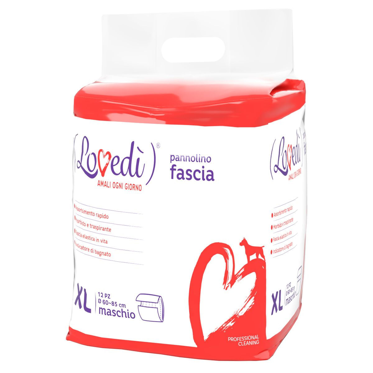 Lovedì Pannolino per Cani Maschi a Fascia XL