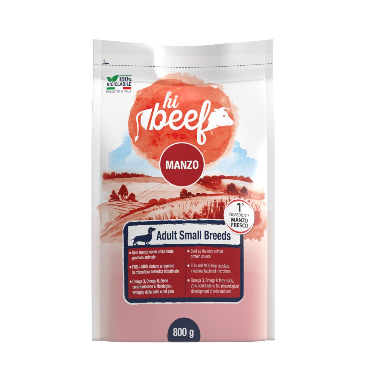 Hi Beef Dog Adult Small Breeds Manzo Fresco 800G