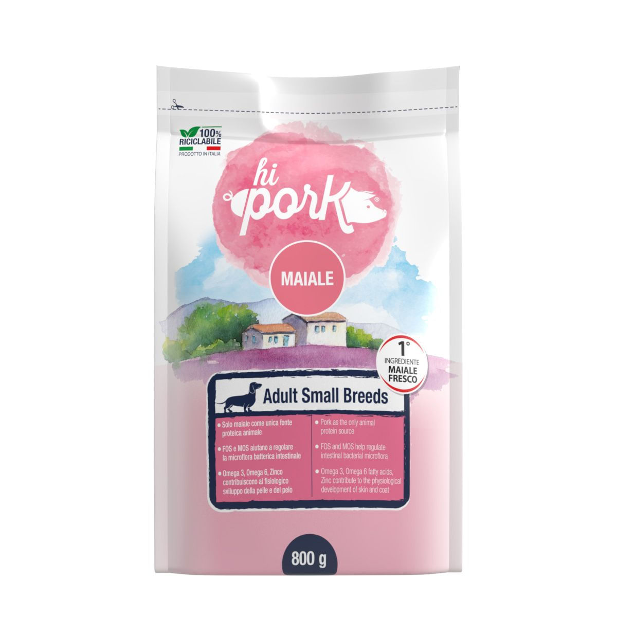 Hi Pork Dog Adult Small Breeds Maiale Fresco 800G