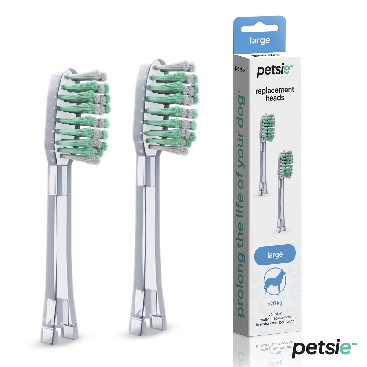 Petsie Ricambio Spazzolino Elettrico per Cane LARGE