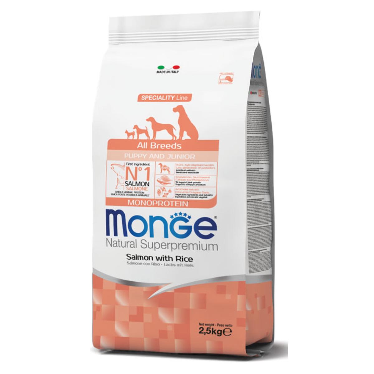 Monge Natural Superpremium Puppy&Junior Mini con Salmone 2.5KG