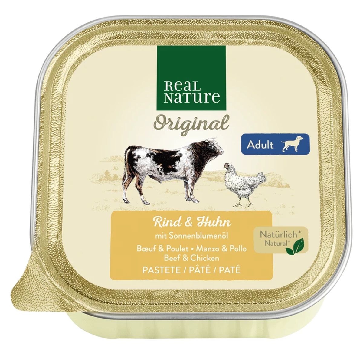 Real Nature Dog Vaschetta Multipack 17x100G MANZO E POLLO