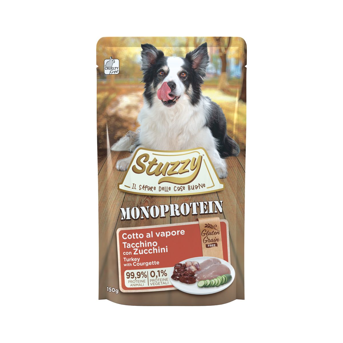 Stuzzy Dog Monoprotein Busta Multipack 12x150G TACCHINO E ZUCCHINE